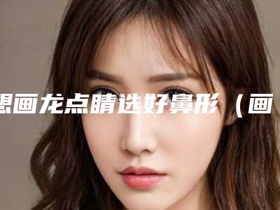 想画龙点睛选好鼻形(画高鼻梁怎么画)